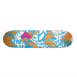 GrafittiAqua-Lilor Mini Skateboard Bräda 18,7 Cm