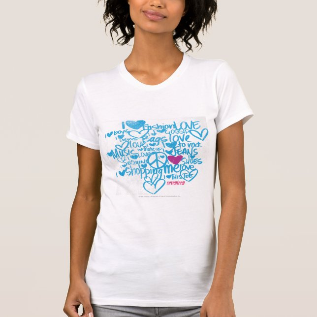 GrafittiAqua-Lilor Tee Shirt (Framsida)
