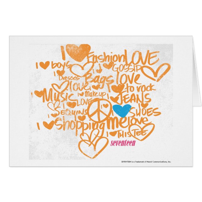 GrafittiAqua/orange Hälsningskort (Framsidan Horizontal)