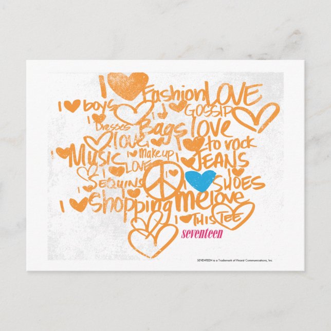 GrafittiAqua/orange Vykort (Framsida)