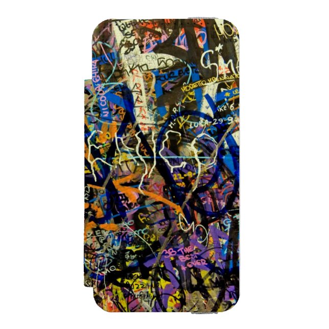 Grafittibakgrund Incipio iPhone Wallet Skal (Folio Framsidan)