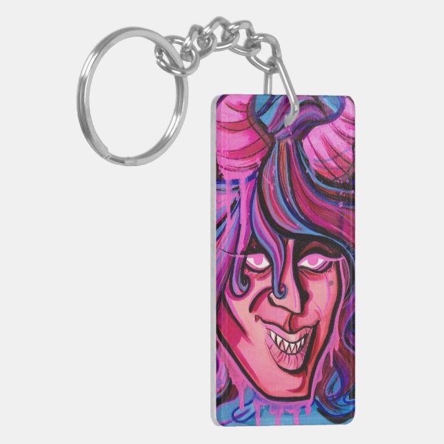 Grafittidemonflicka Keychain (Vänstra Framsidan)