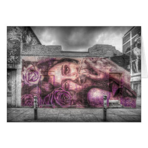 Grafittiflicka, Shoreditch London Hälsningskort