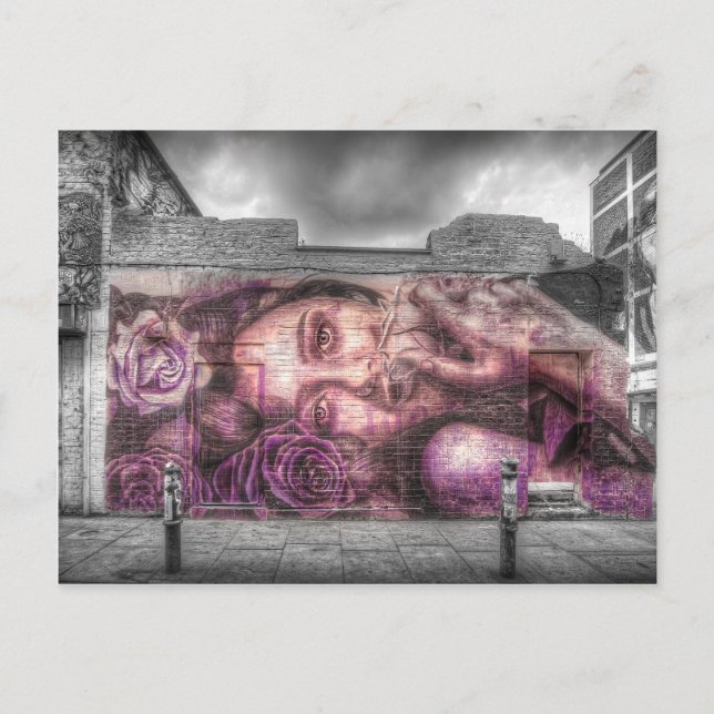 Grafittiflicka, Shoreditch London Vykort (Framsida)