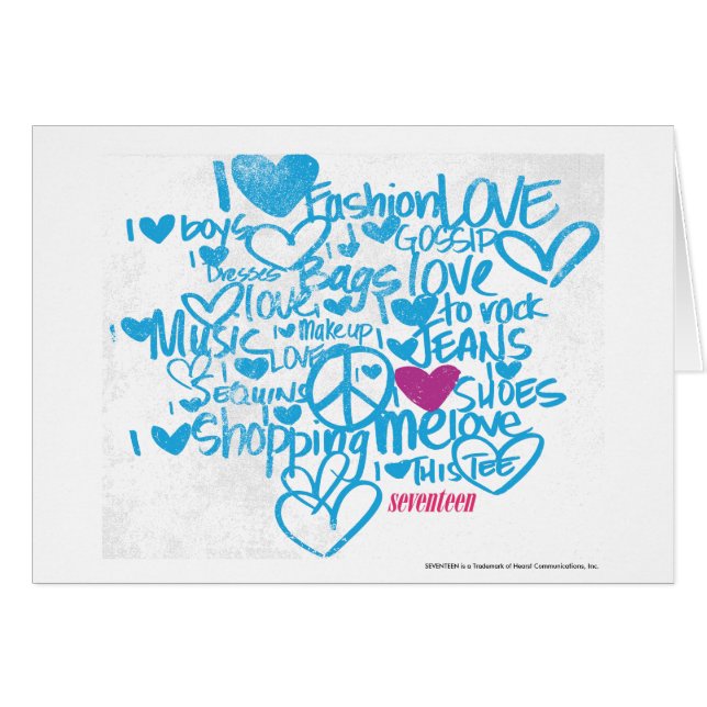 Grafittililor/Aqua Hälsningskort (Framsidan Horizontal)