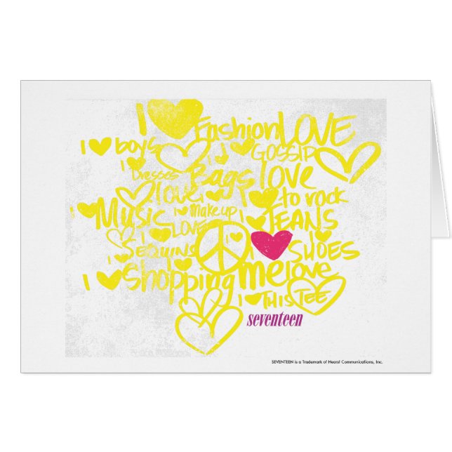 Grafittimagenta/gult Hälsningskort (Framsidan Horizontal)