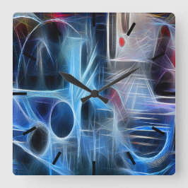 Grafittineon Fyrkantig Klocka