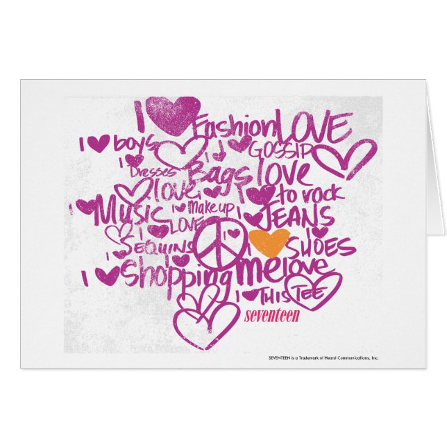 Grafittiorange/lilor Hälsningskort (Framsidan Horizontal)