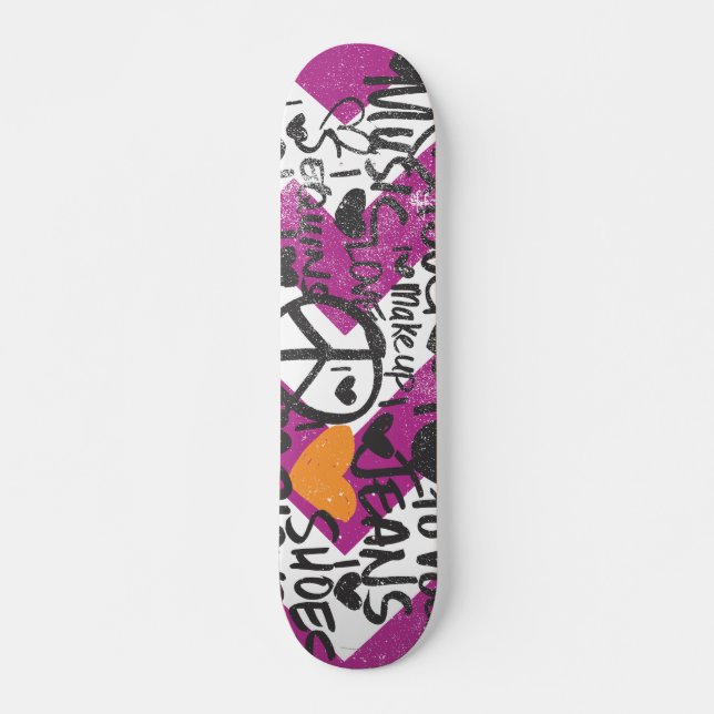Grafittiorange Skateboard Bräda 21,5 Cm (Framsida)