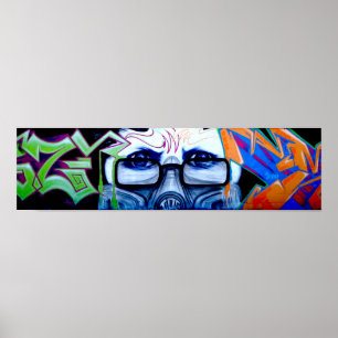 Grafittiporträttaffisch Poster