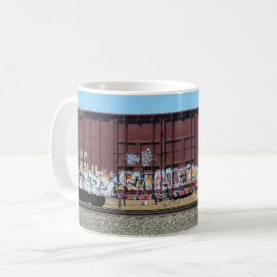 Grafittitåg - rosta frakttågmuggen kaffemugg