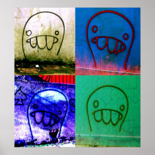 Grafittiteckenkanfas Poster