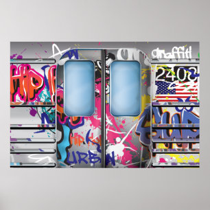 Grafittitunnelbanantåg Poster