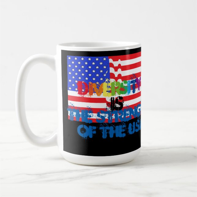GrafittiUSA mångfald ÄR styrka Amerika Kaffemugg (Vänster)