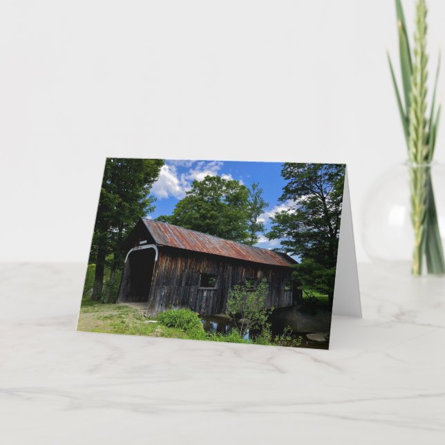 Grafton Covered Bridge Greeting Card Kort (Framsida)