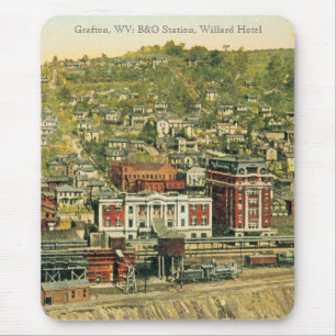Grafton WV: B&O-station, Willard hotell Musmatta