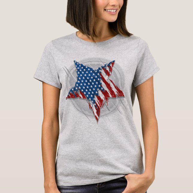 Grafulli American Flagga Star T Shirt (Framsida)