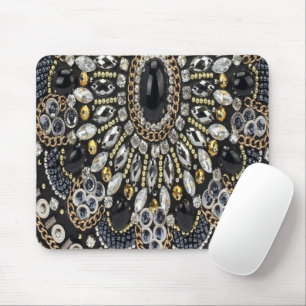 Gråglam konst deco black guld bohemian musmatta