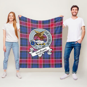 Graham av Menteith Rosa Klansymbol Tartan Plaid Fleecefilt