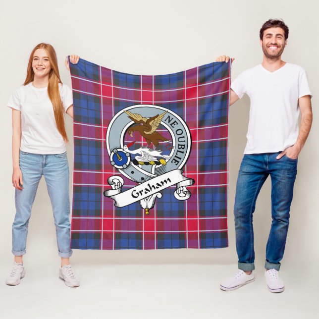 Graham av Menteith Rosa Klansymbol Tartan Plaid Fleecefilt (På plats)