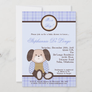 Graham Crackers Boy Blue Baby Shower-inbjudan Inbjudningar