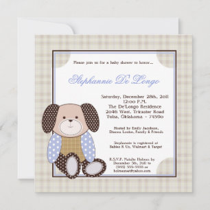 Graham Crackers Boy Blue Baby Shower-inbjudan Inbjudningar