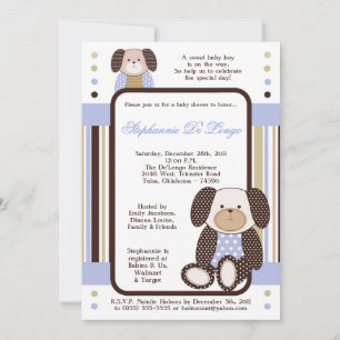 Graham Crackers Boy Blue Baby Shower-inbjudan Inbjudningar