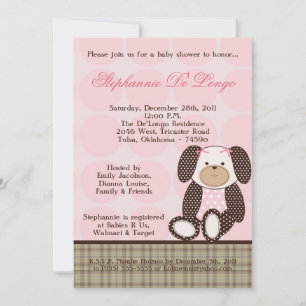 Graham Crackers Girl Rosa Baby Shower-inbjudan Inbjudningar