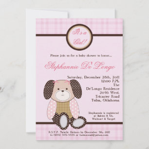 Graham Crackers Girl Rosa Baby Shower-inbjudan Inbjudningar