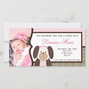 Graham Crackers Girl Rosa Photo Birth Notice Meddelande