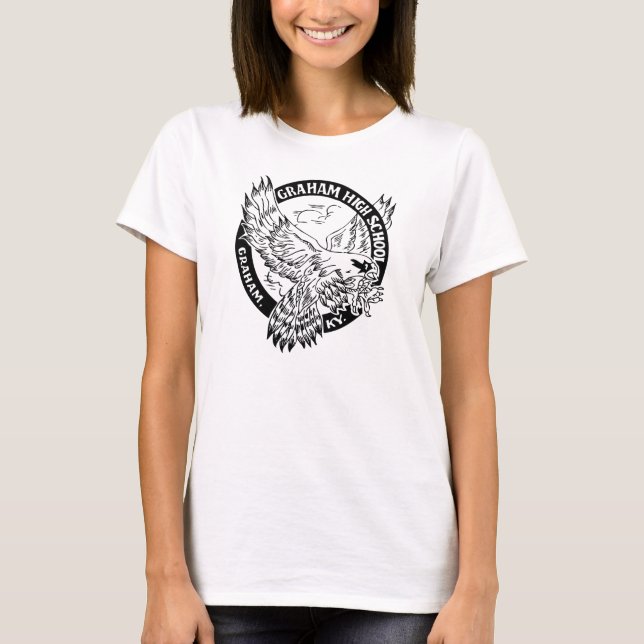 Graham High School Relaxed Womans Fighter T Tee Shirt (Framsida)