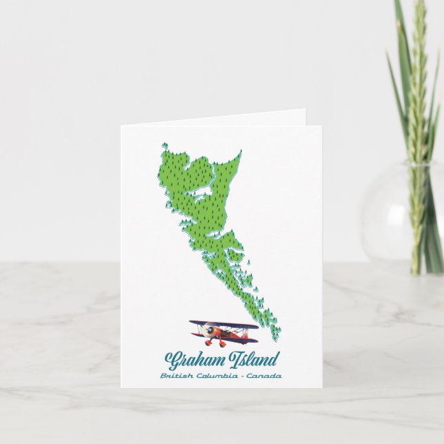 Graham Island British Columbia Travel karta Anteckningskort (Framsida)