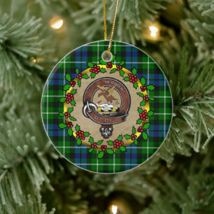 Graham Klan Badge & Tartan Personlig Julafton Julgransprydnad Keramik