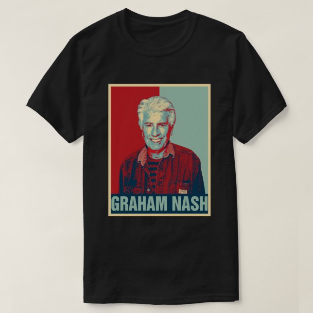 Graham Nash Retro Hope Stil Gift for Fläkt T Shirt (Design framsida)