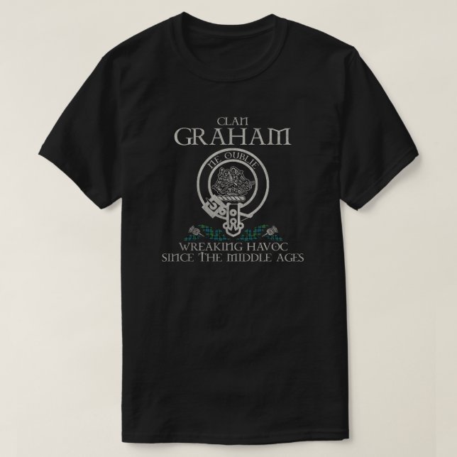 Graham of Menteith Klan vapensköld Scottish Surnam T Shirt (Design framsida)