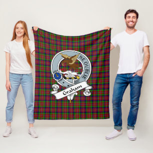 Graham Red Klan Badge Tartan Play Fleecefilt