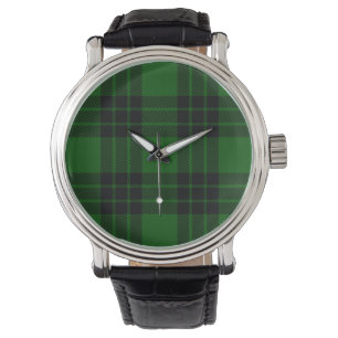 Graham tartan grön svart ruta armbandsur
