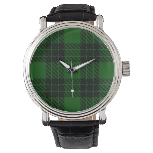Graham tartan grön svart ruta armbandsur (Framsida)