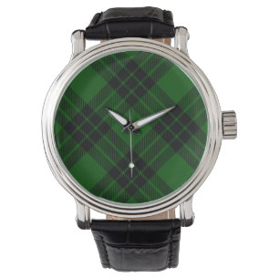 Graham tartan grönt Black plaid Armbandsur