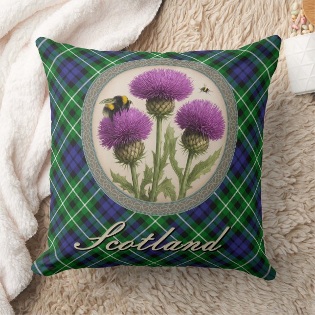 Graham Tartan och skotsk tistel Kudde (Filt)