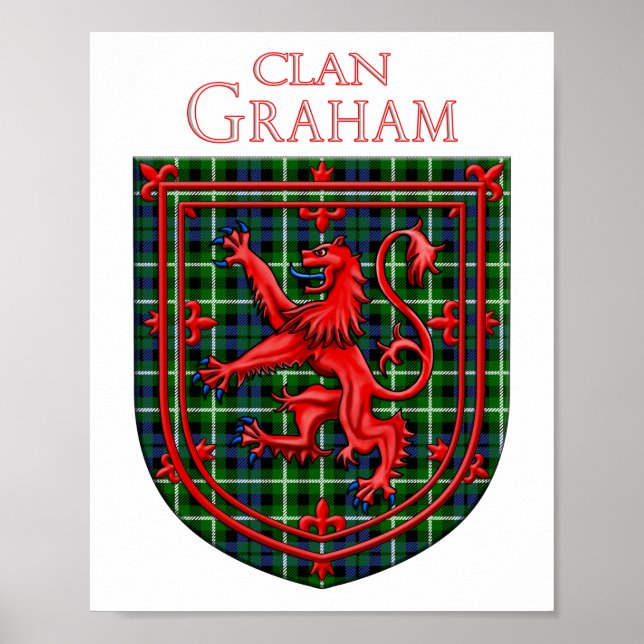 Graham Tartan Scottish Plaid Lion Rampant Poster (Framsidan)