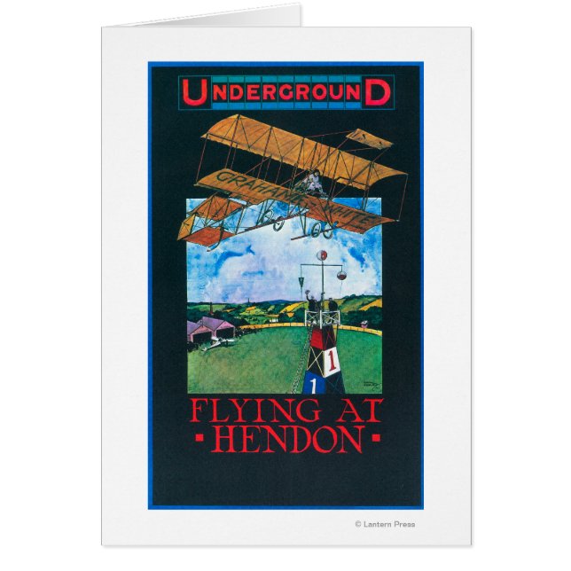 Grahame-White och Flygplan över flygplatsens Poste Hälsningskort (Framsidan)