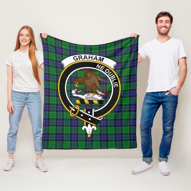 Grahamklanens Menteith-tartan rutmönster Fleecefilt (På plats)