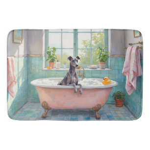 Gråhund Badtid Elegant Badrumsdekoration Badrumsmatta