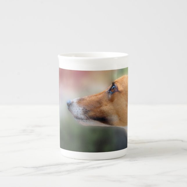 Gråhund benporcelain mugg 1 benporslin mugg (Framsidan)