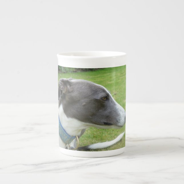 Gråhund benporcelain mugg 3 benporslin mugg (Framsidan)