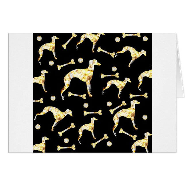 GRÅHUND BLING HÄLSNINGSKORT (Framsidan Horizontal)