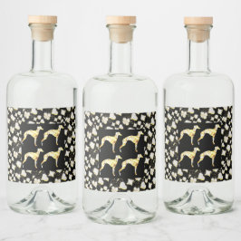 GRÅHUND BLING SPRITFLASKOR ETIKETT