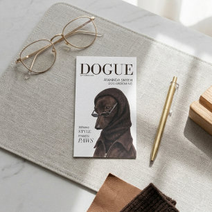 Gråhund Bruna Hund Dogue Tidskrift Företagskort Visitkort