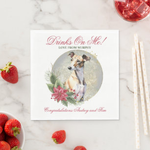 Gråhund Hund Bröllop Servetter Med Hund Foto